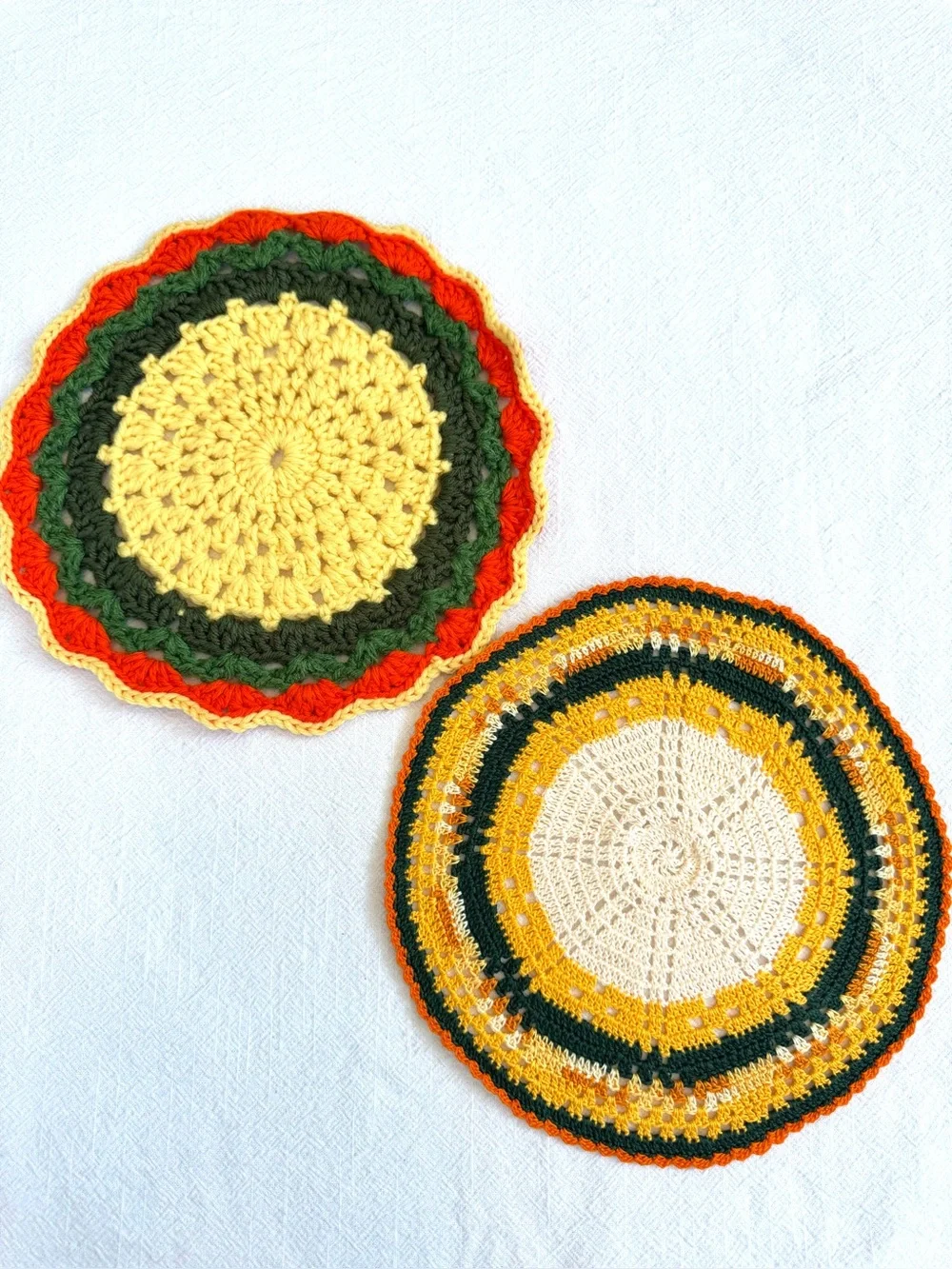 Two Handmade Crocheted Potholders.